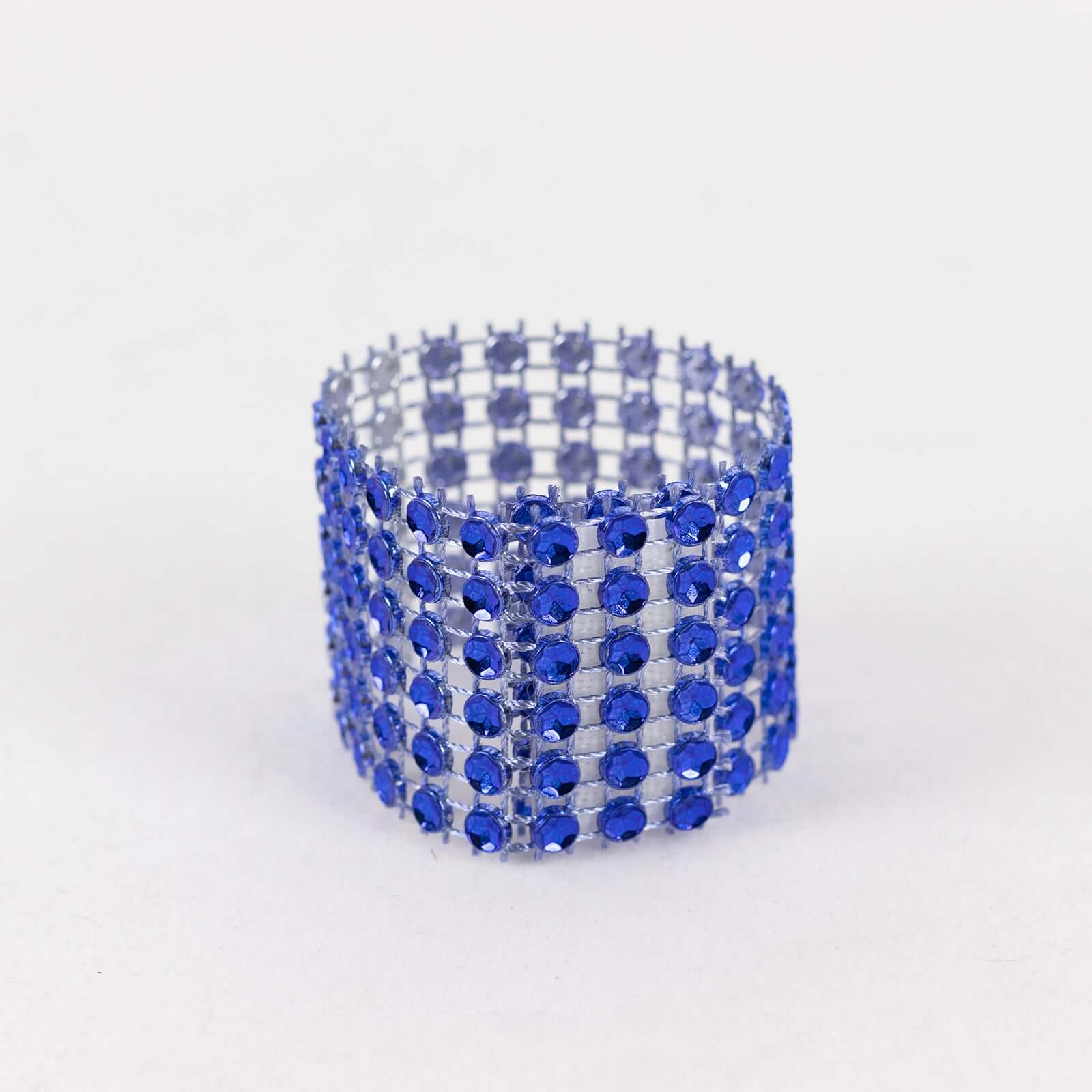10 Pack Rhinestone Napkin Rings with Velcro Brooch Buckle Royal Blue - Stylish Design for Chair Sashes