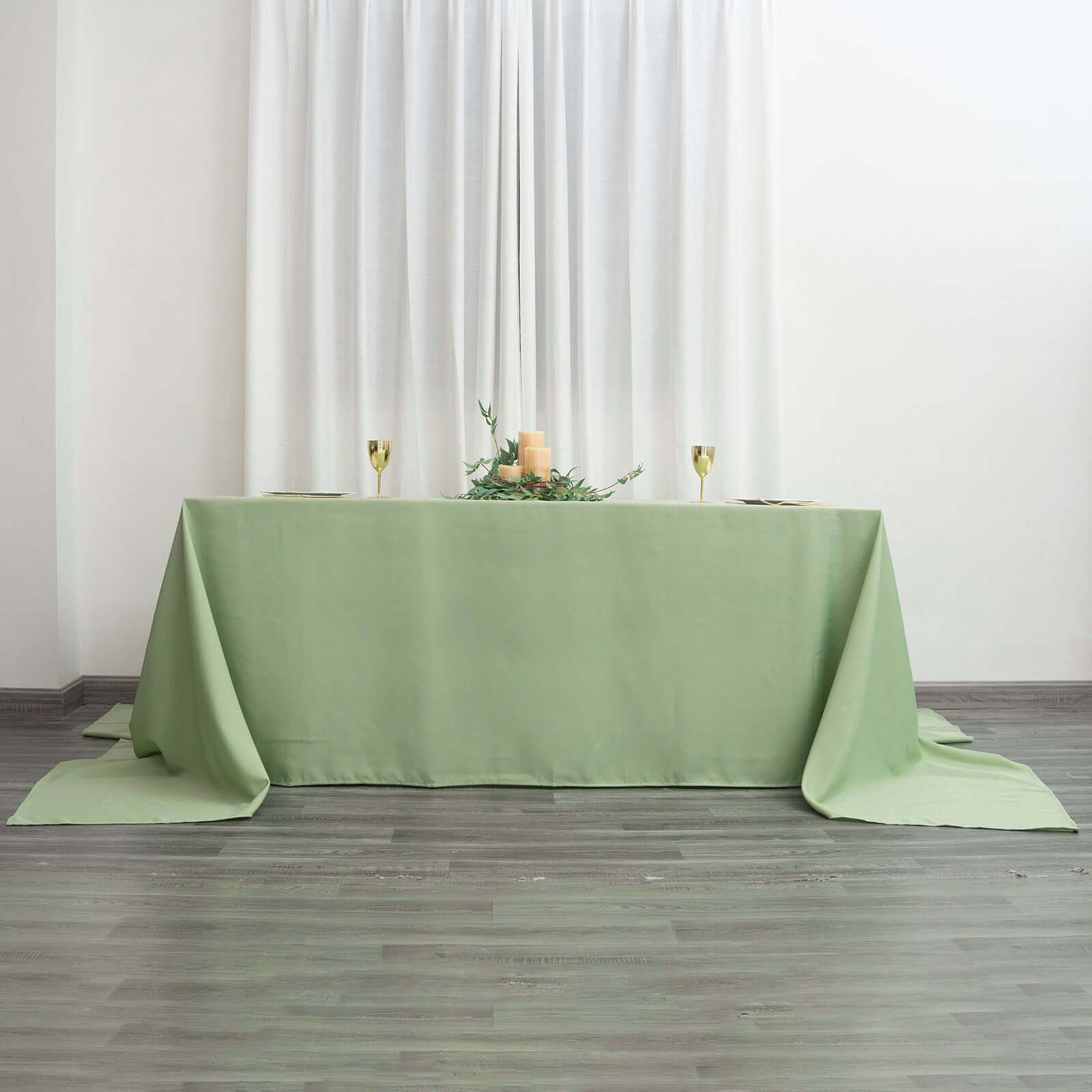 Polyester 90"x156" Rectangle Tablecloth Sage Green - Seamless Wrinkle-Resistant Table Cover