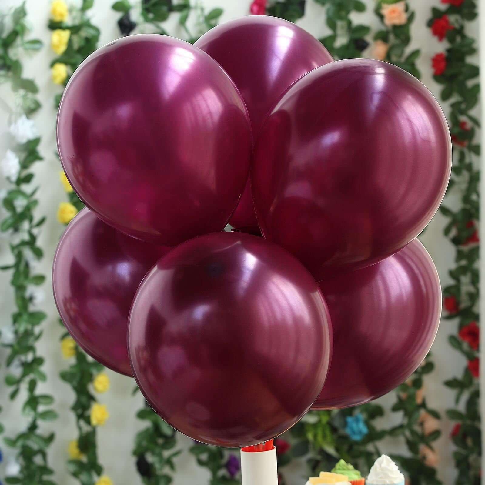 25 Pack 12" Shiny Pearl Eggplant Latex Helium or Air Balloons