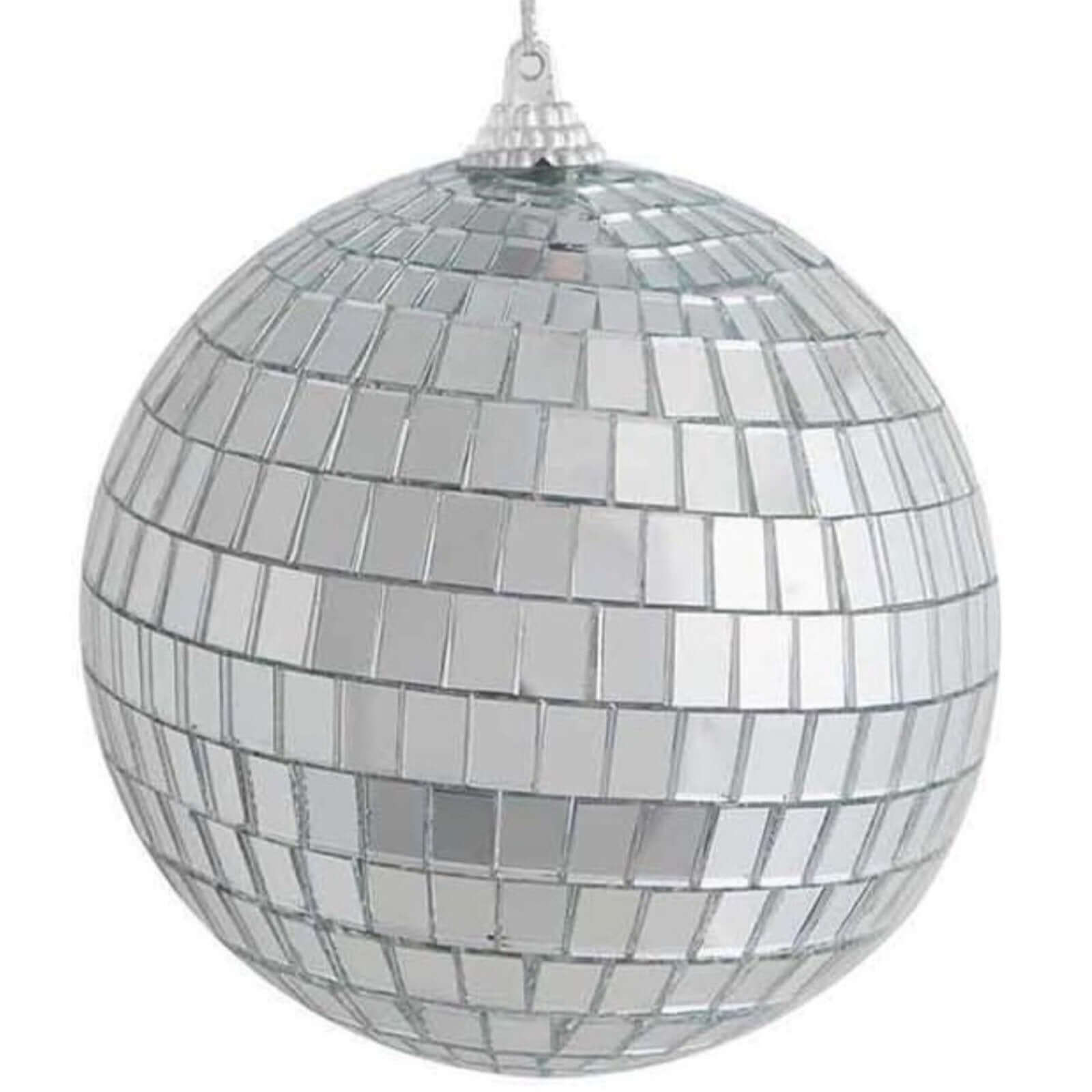 6 Pack 2" Silver Foam Disco Mirror Ball With Hanging Strings, Holiday Christmas Ornaments