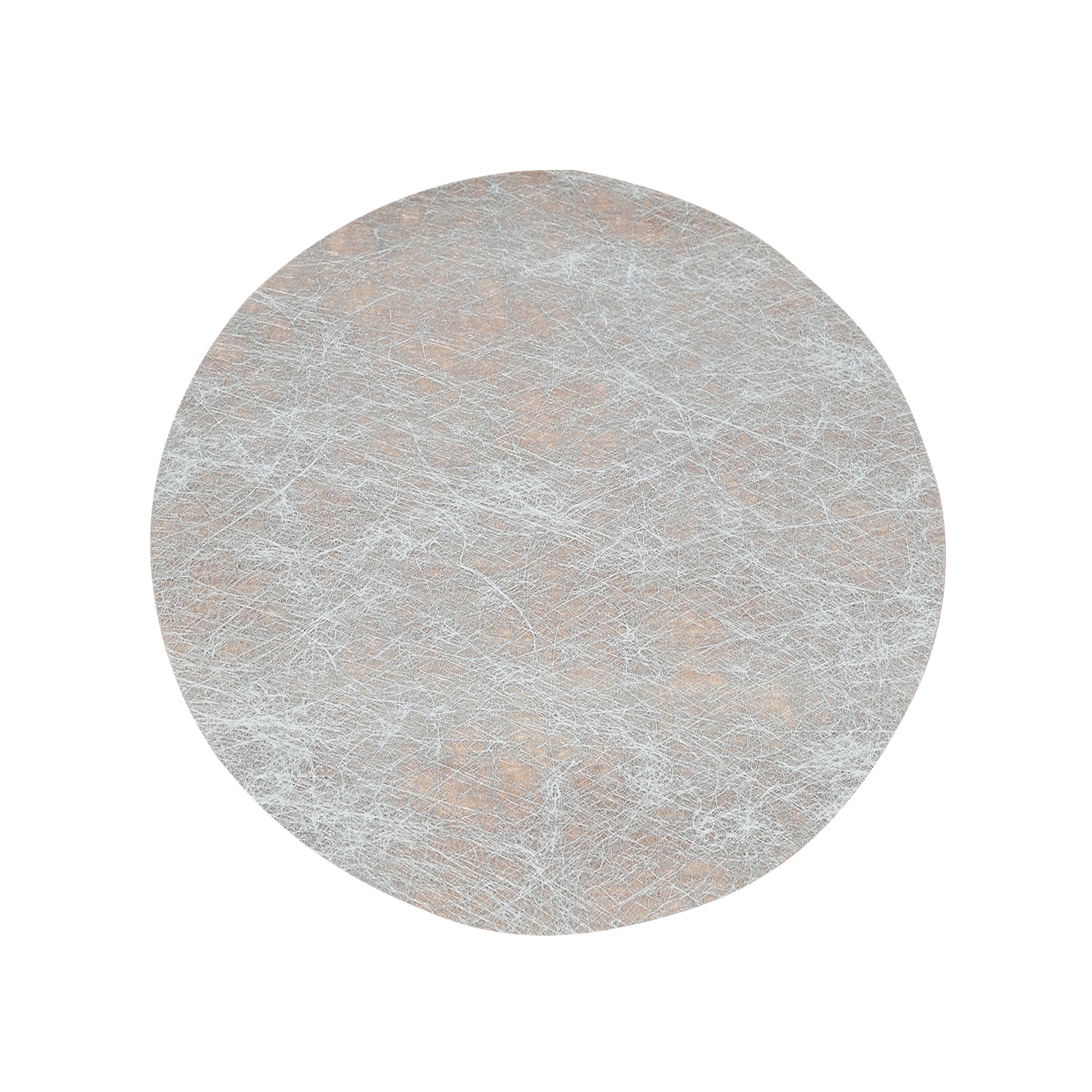 50 Pack Disposable Metallic Silver Placemats, 13" Non-Woven Mesh Fiber Round Table Mats for Dining & Events