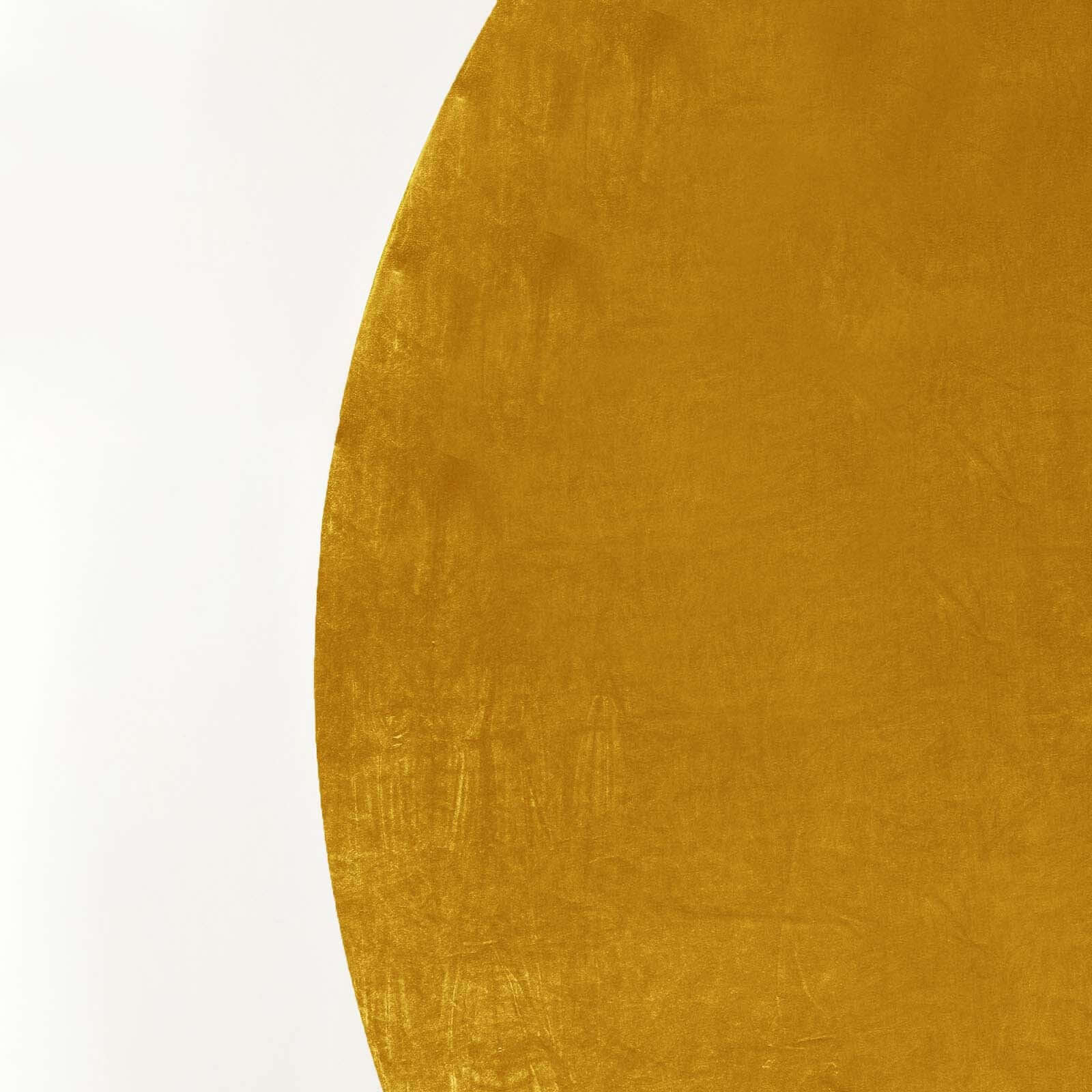 7.5ft Metallic Gold Soft Velvet Fitted Round Event Party Backdrop Cover