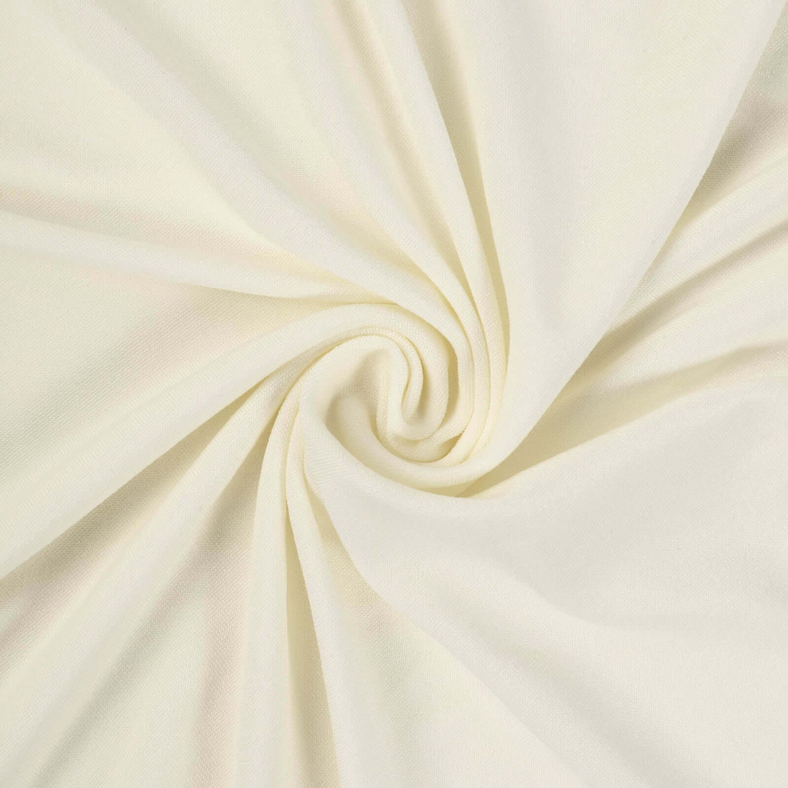 Spandex 30" Round Cocktail Table Cover Skirt Ivory With Natural Wavy Drapes
