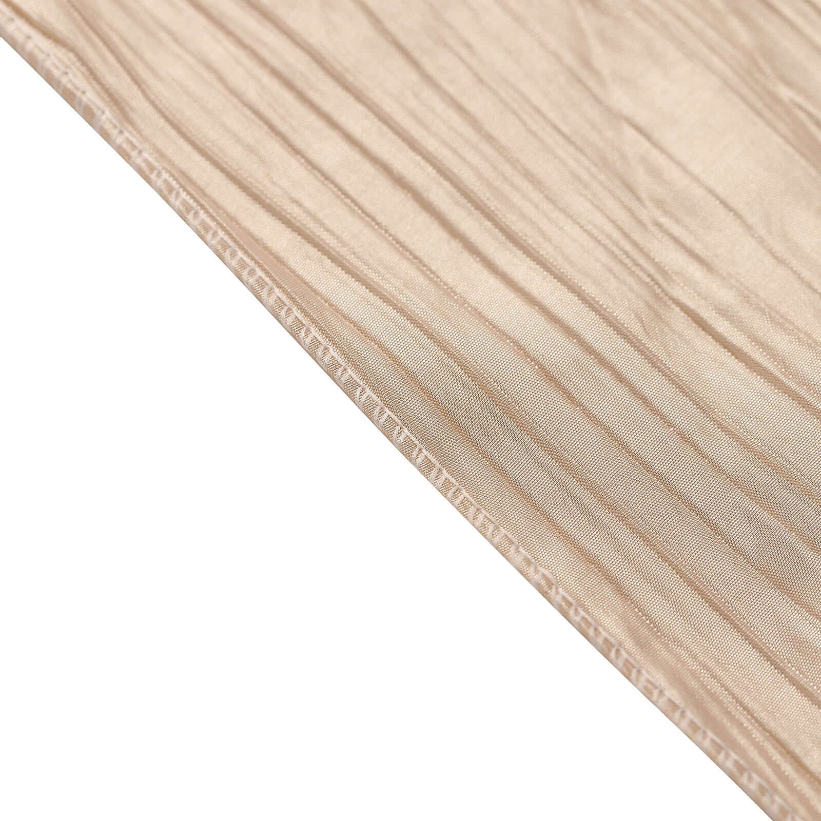 5 Pack Taffeta 6"x106" Chair Sashes Beige Accordion Crinkle Texture - Stylish Decor for Weddings & Gatherings