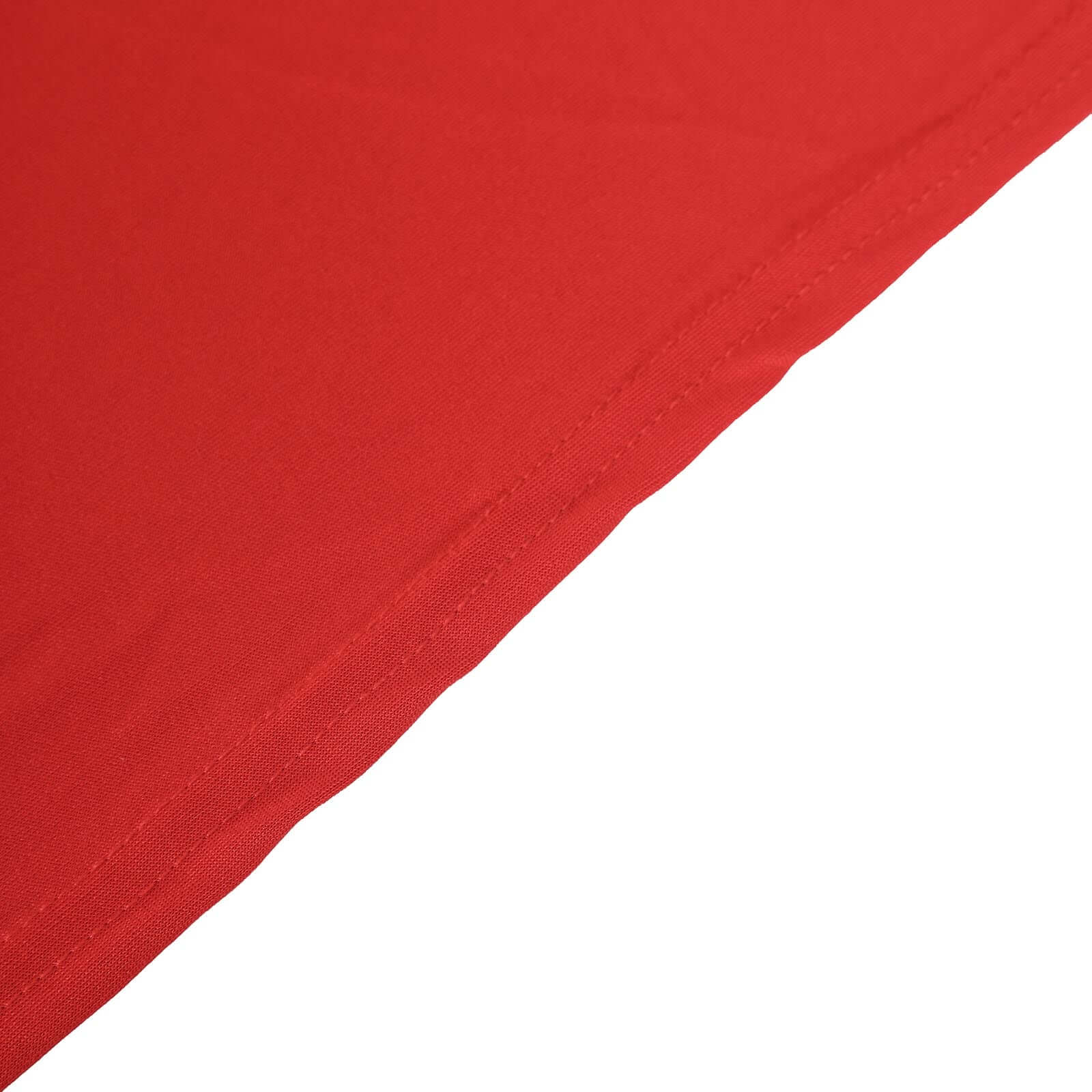 Stretch Spandex 96"x30" Rectangle Table Cover Red with Curved Open Back Design Tailored Professional Look