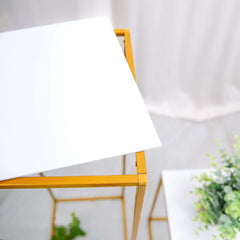 Set of 4 Acrylic Plexiglass Sheets Square Top Plates Assorted Sizes White - Protective Film Coating 3mm Thick