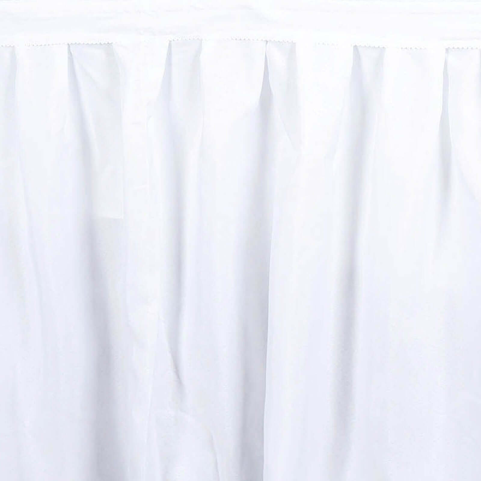 Polyester 21ft Table Skirt White - Classic Pleated Design for Weddings & Events