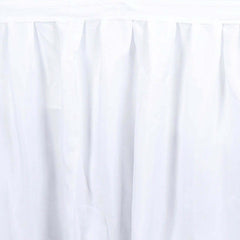 Polyester 21ft Table Skirt White - Classic Pleated Design for Weddings & Events
