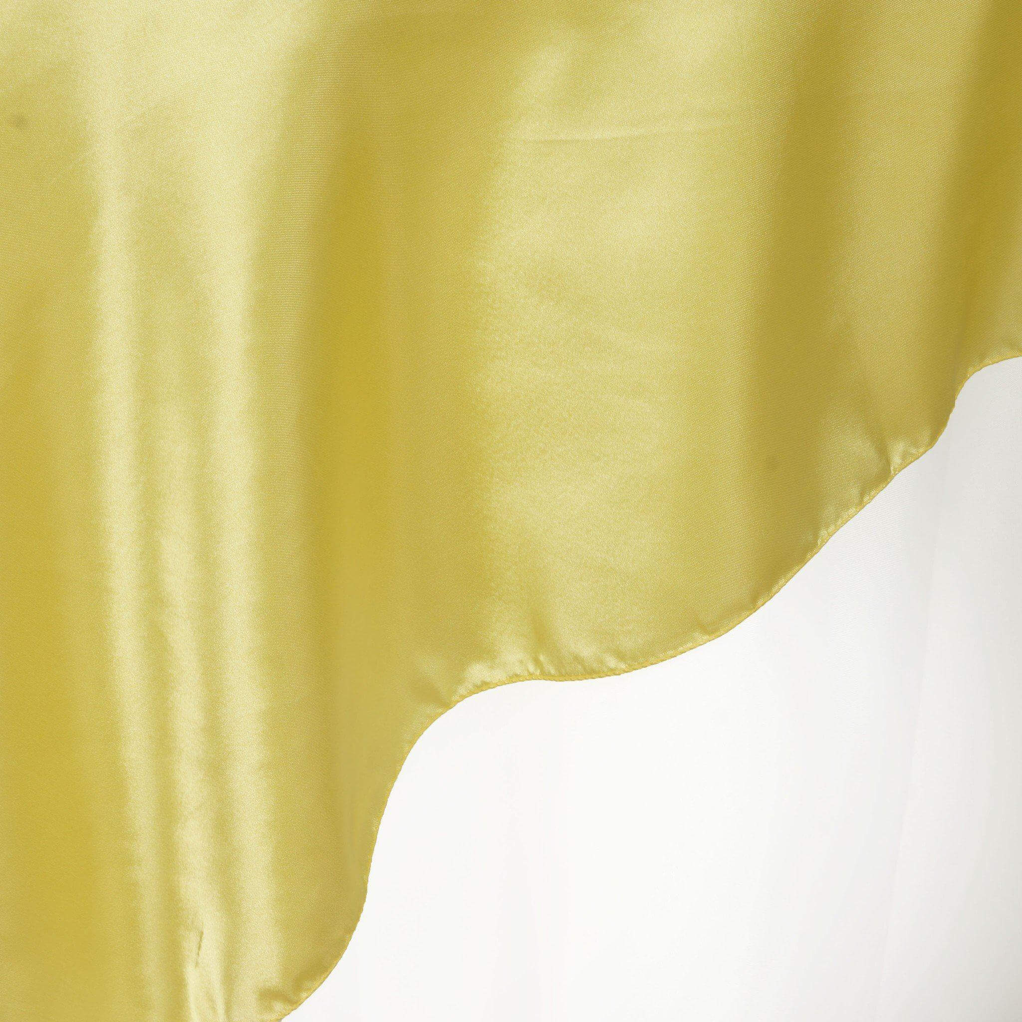Satin 72"x72" Table Overlay Square Tablecloth Yellow - Smooth Finish Table Cover