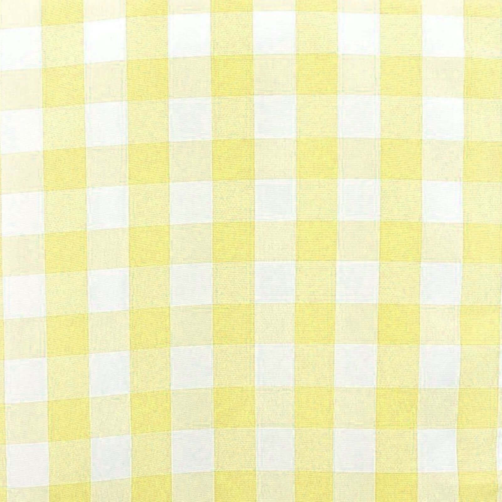 Polyester 14"x108" Table Runner Yellow/White - Gingham Plaid Design