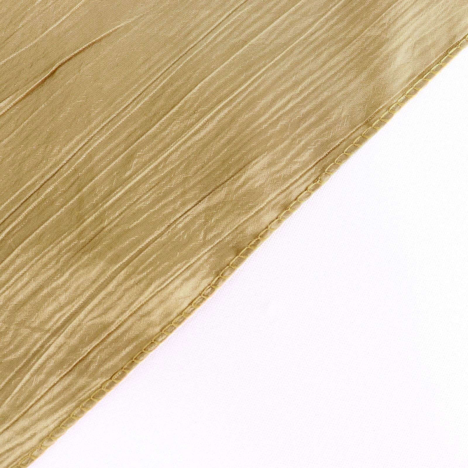 Taffeta 72"x72" Table Overlay Square Tablecloth Gold - Accordion Crinkle Design for Stylish Events