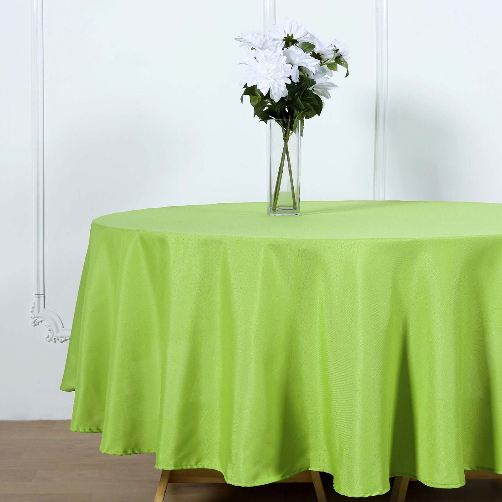 Polyester 90" Round Tablecloth Apple Green - Stain & Wrinkle-Resistant Table Cover