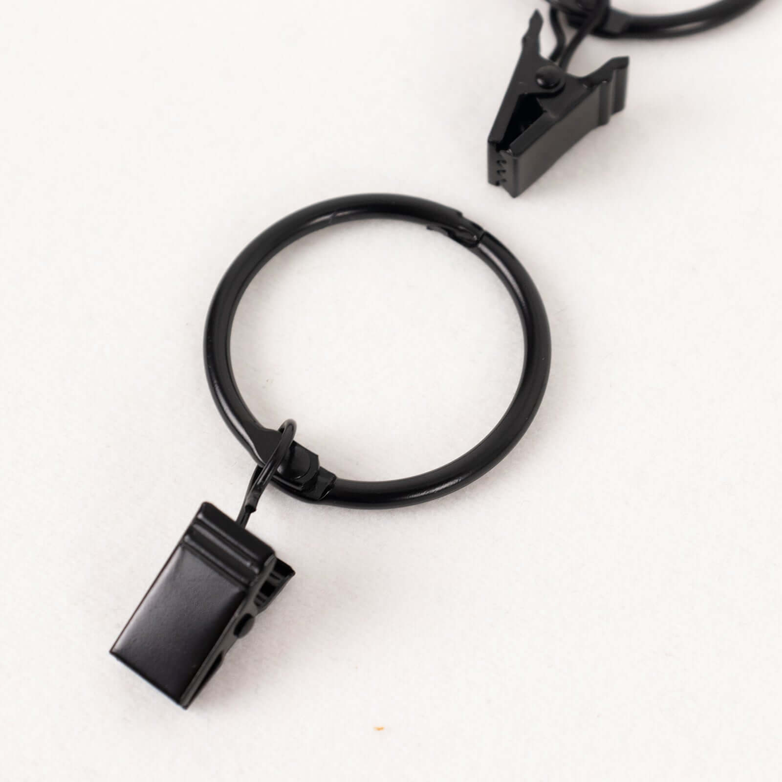 50 Pack Black Metal Openable Curtain Clip Rings, Heavy Duty Rustproof Drapery Backdrop Clip Hangers - 1.5"