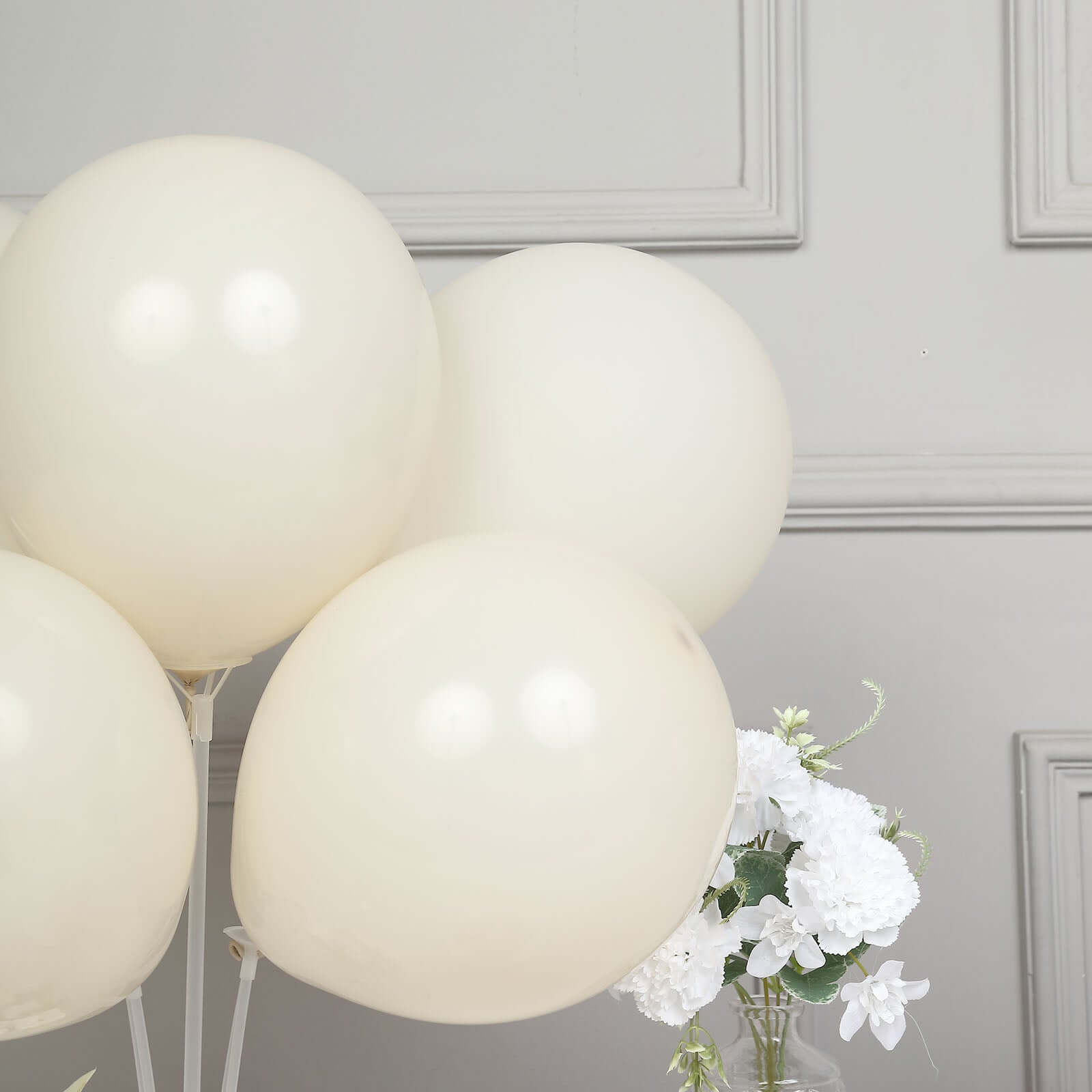 25 Pack 12" Matte Pastel Beige Helium Air Latex Party Balloons