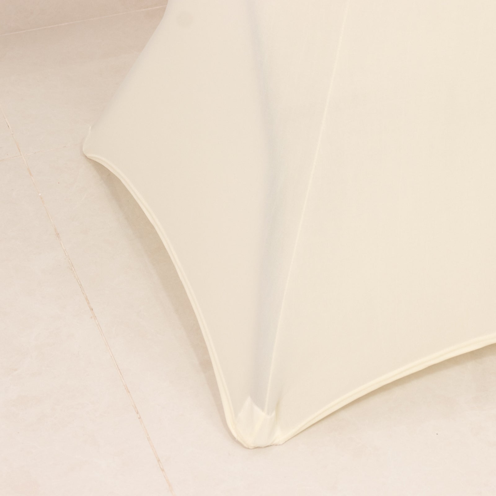 Spandex 36" Round Cocktail Table Cover Ivory - Easy to Maintain Stretch Fitted Highboy Tablecloth