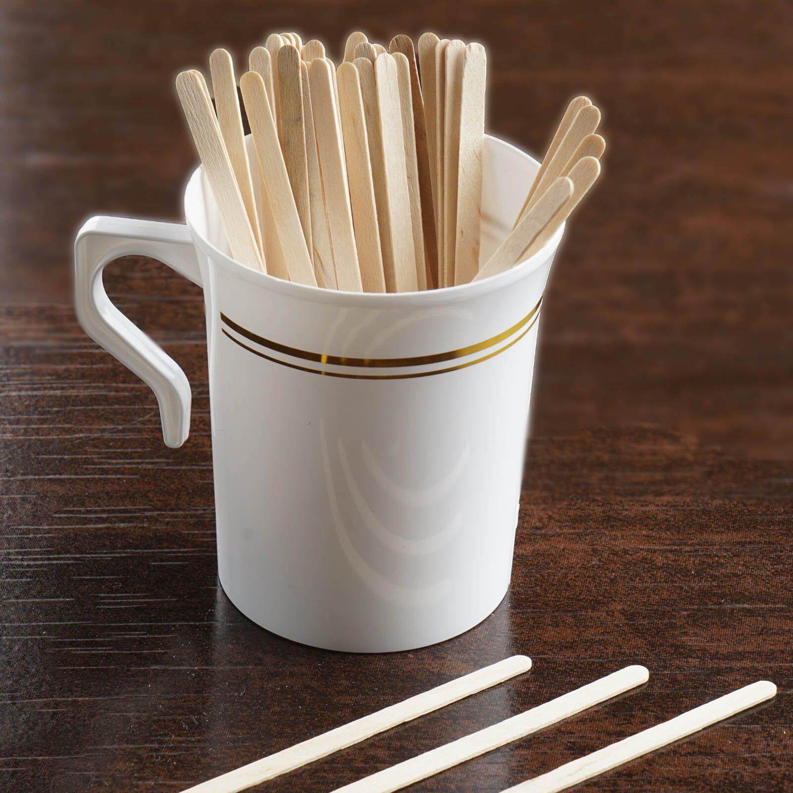 1000-Pack Birchwood Coffee Stirrers - Natural Eco-Friendly Wooden Stir Sticks for Tea & Cocktails 4.5"