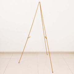 65" Gold Metal Sign Holder Easel Stand, Collapsible Tripod Stand