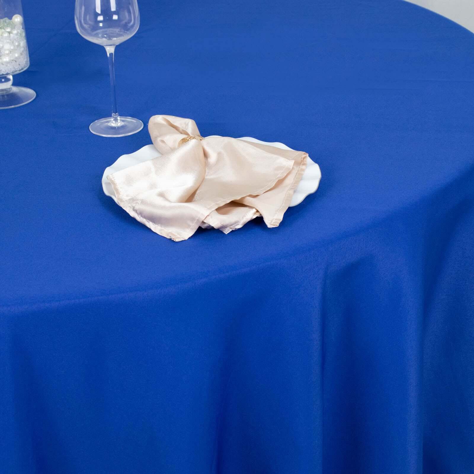 Premium Polyester 108" Round Tablecloth Royal Blue - Wrinkle-Resistant 220GSM Table Cover