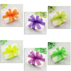 25 Yard 7/8" DIY Ivory Organza Ribbon With Mono Edge - Clearance SALE