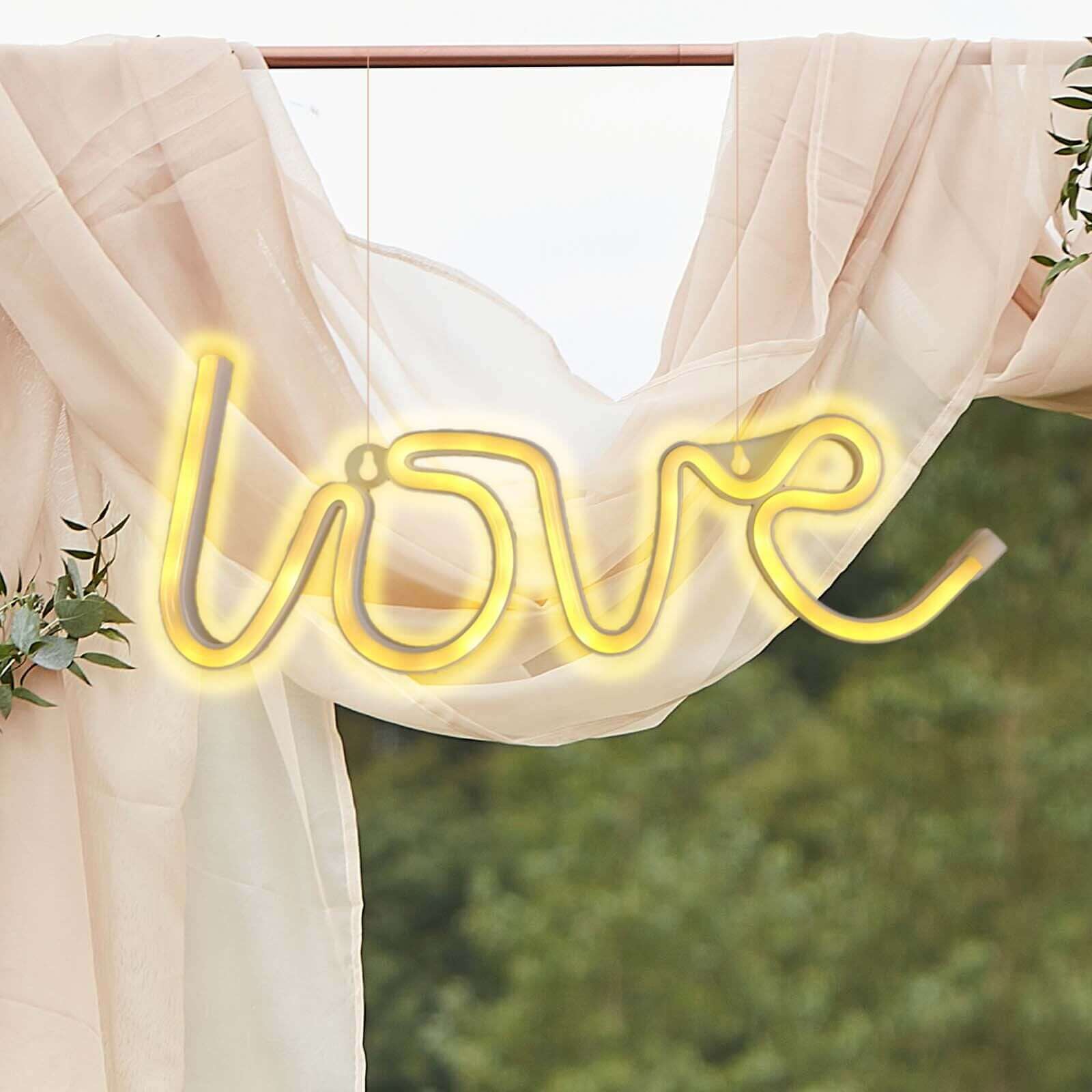13" Love Neon Light Sign, LED Reusable Wall Decor Lights USB and Battery Operated