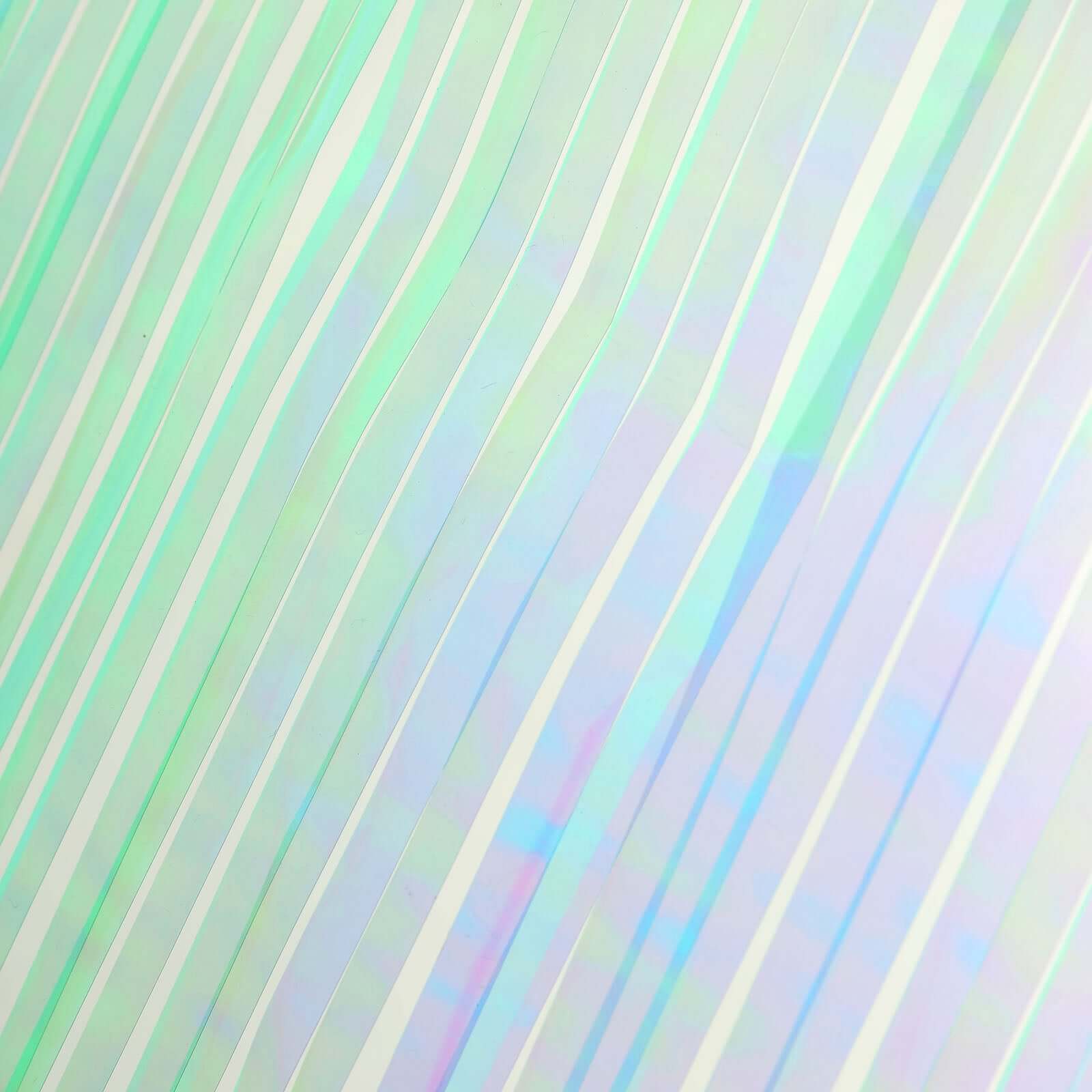 Metallic Foil Fringe Table Skirt Iridescent Blue with Self Adhesive Backing - Durable Tinsel Skirt for Parties 30"x9ft