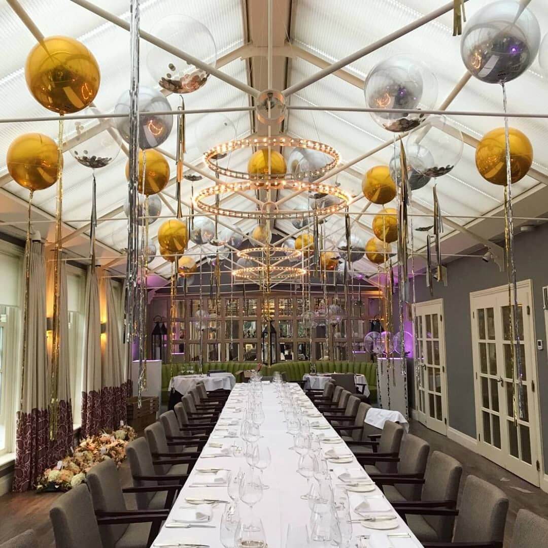 2 Pack 18" 4D Metallic Blue Sphere Mylar Foil Helium or Air Balloons