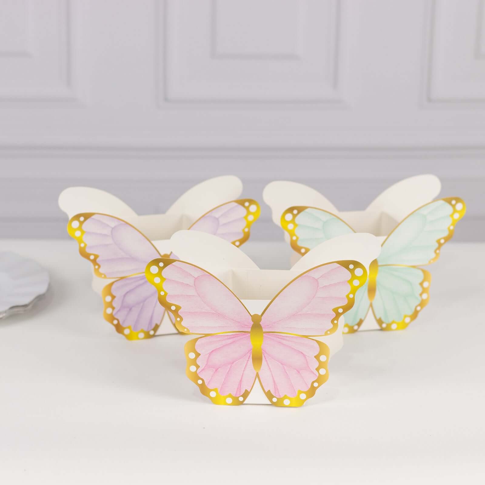 12 Pack Mixed Butterfly Candy Gift Favor Boxes, Paper Flower Boxes Centerpiece Tea Party Supplies - 6"x8"