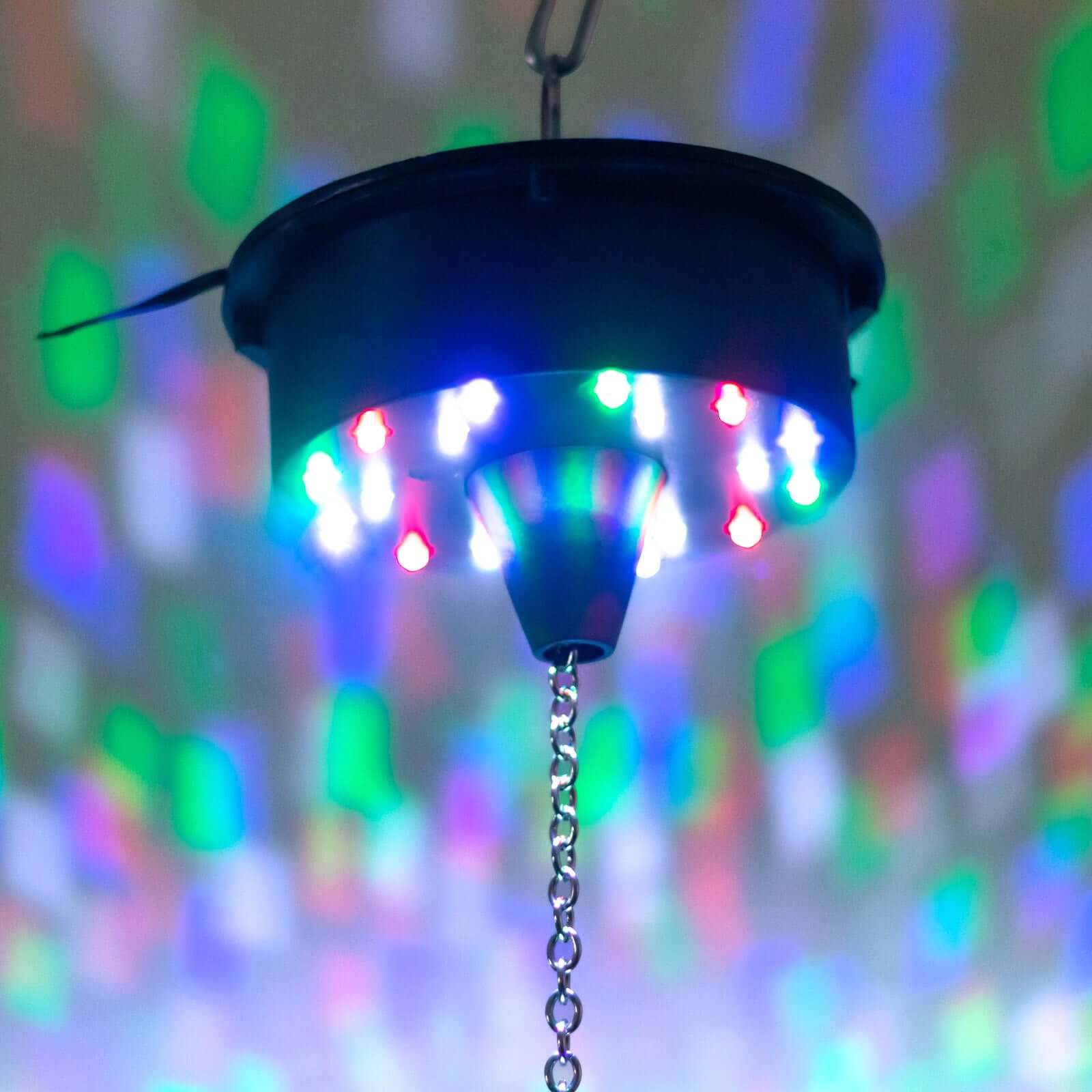 18 LED Light Rotating Heavy Duty Motor For Hanging Mirror Disco Ball, 5 RPM Battery Operated Motor With 8" Hanging Chain