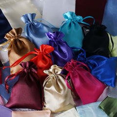 12 Pack 4"x6" Fuchsia Satin Drawstring Wedding Party Favor Gift Bags