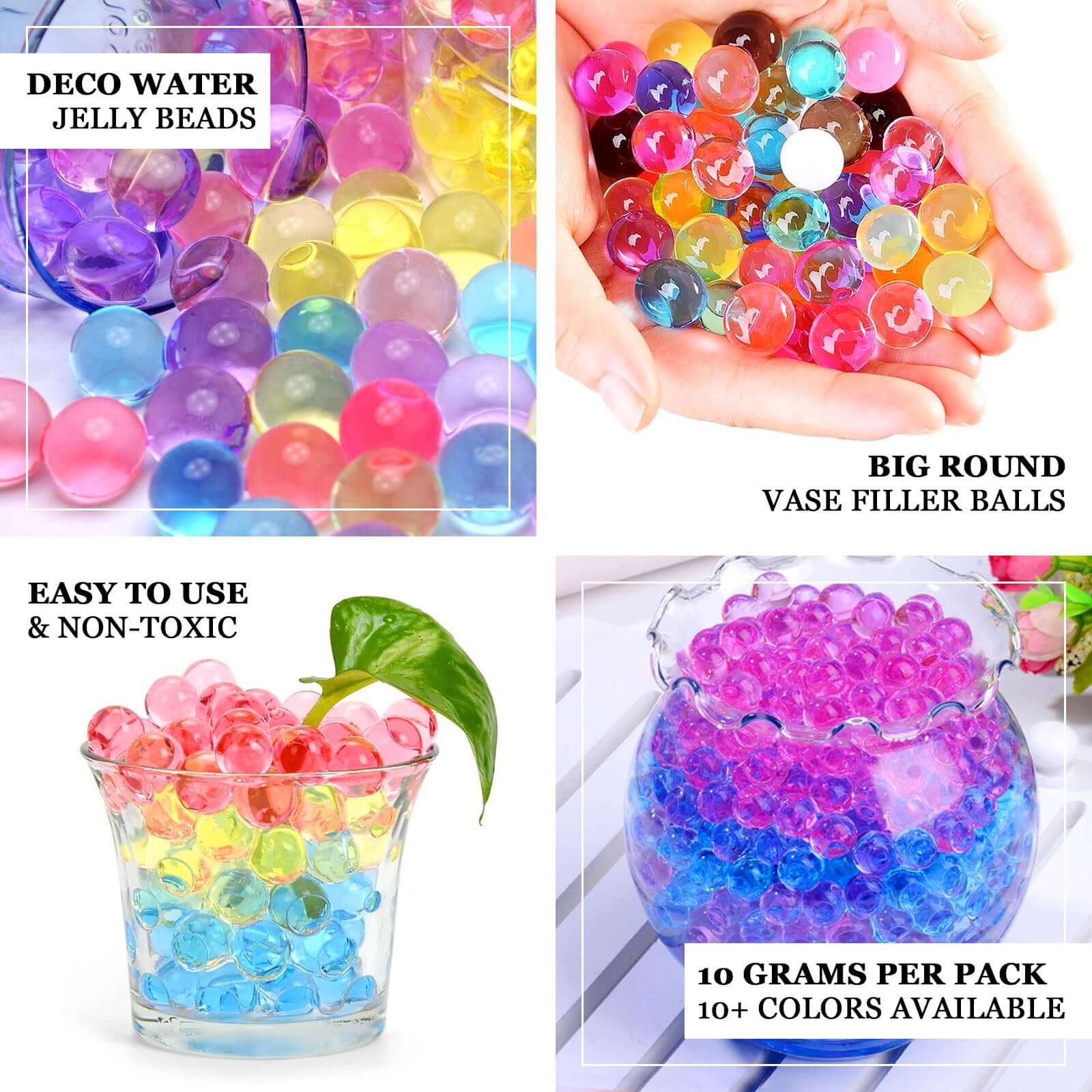 Water Gel Beads Vase Filler Apple Green - Large Nontoxic Jelly Balls for Floating Candles & Floral Displays 10g