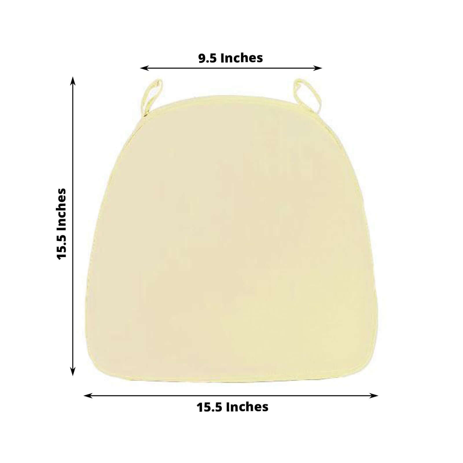 Chiavari Chair Cushion with 1.5" Thick Memory Foam and Ties Ivory - Stylish Removable Cover for Comfort