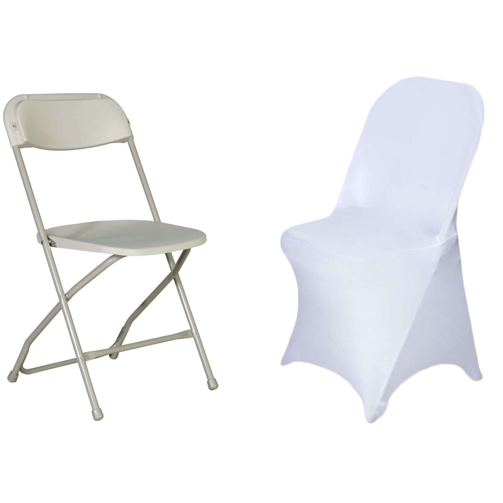 Stretch Spandex Chair Cover White for Folding Chairs - Reusable & Wrinkle-Resistant 160GSM Fitted Slipcover for a Polished Look
