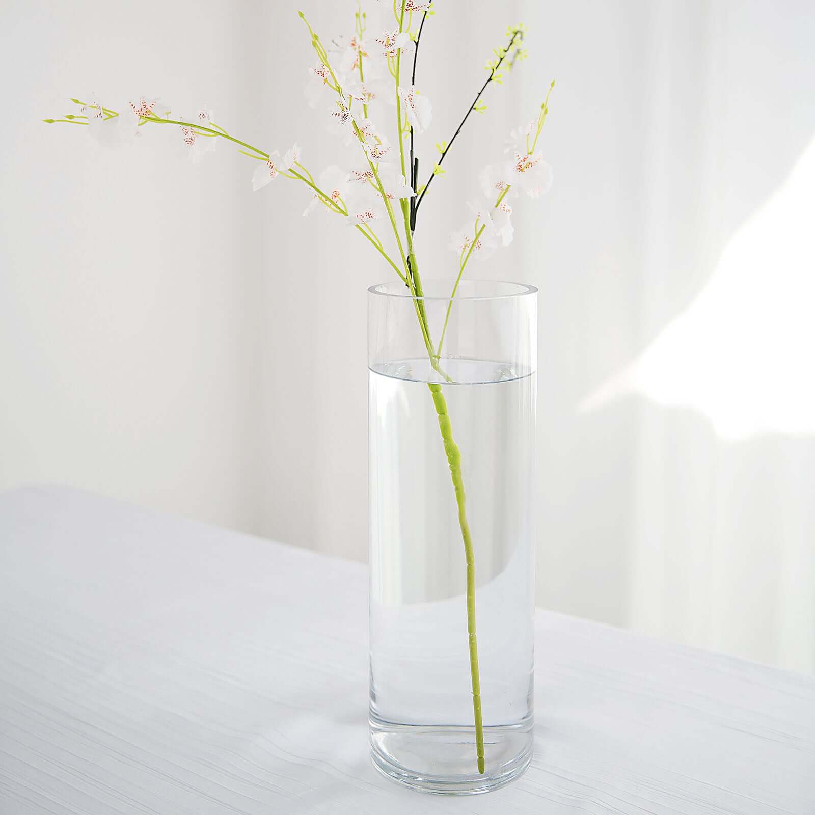 6-Pack Glass Flower Vases Cylinder Design Heavy Duty Clear - Stylish Centerpieces for Weddings 14"