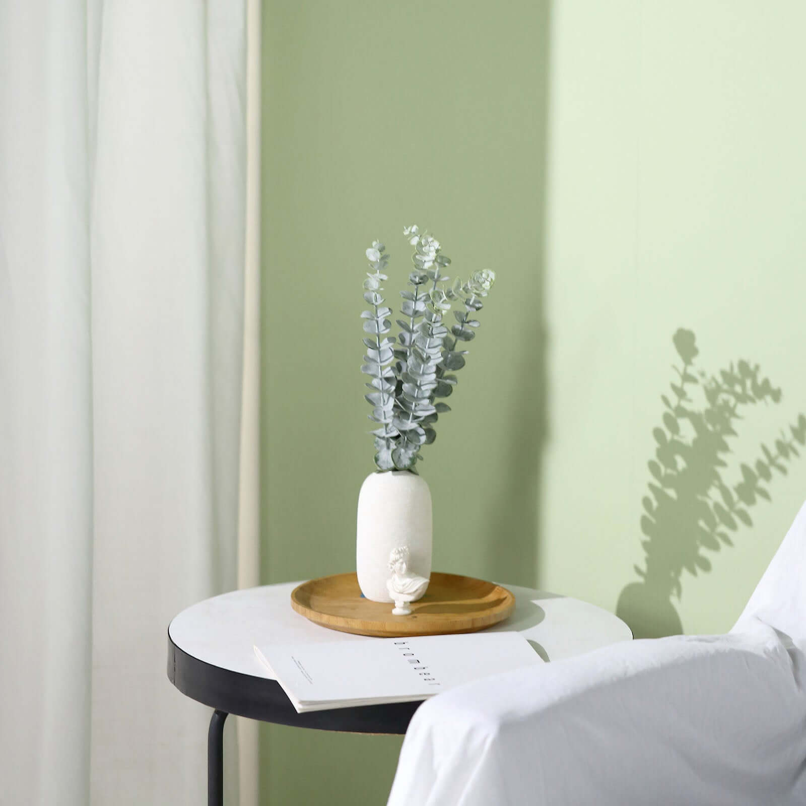 30 Stems 17" Frosted Green Artificial Eucalyptus Sprays, Faux Plants