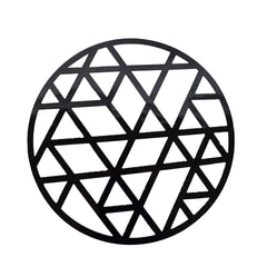 6-Pack Disposable Table Placemats in Black Laser Cut Geometric Triangle Design - 700GSM Cardboard Placemats for Glamorous Table Settings 13"