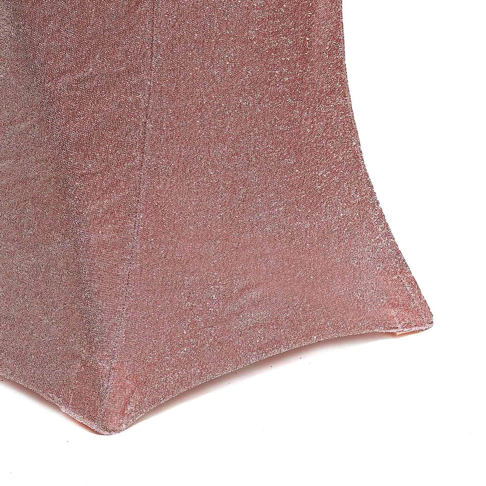 Metallic Spandex 36" Fitted Glitter Round Cocktail Table Cover Rose Gold - Stretch Fit for High Top Tables