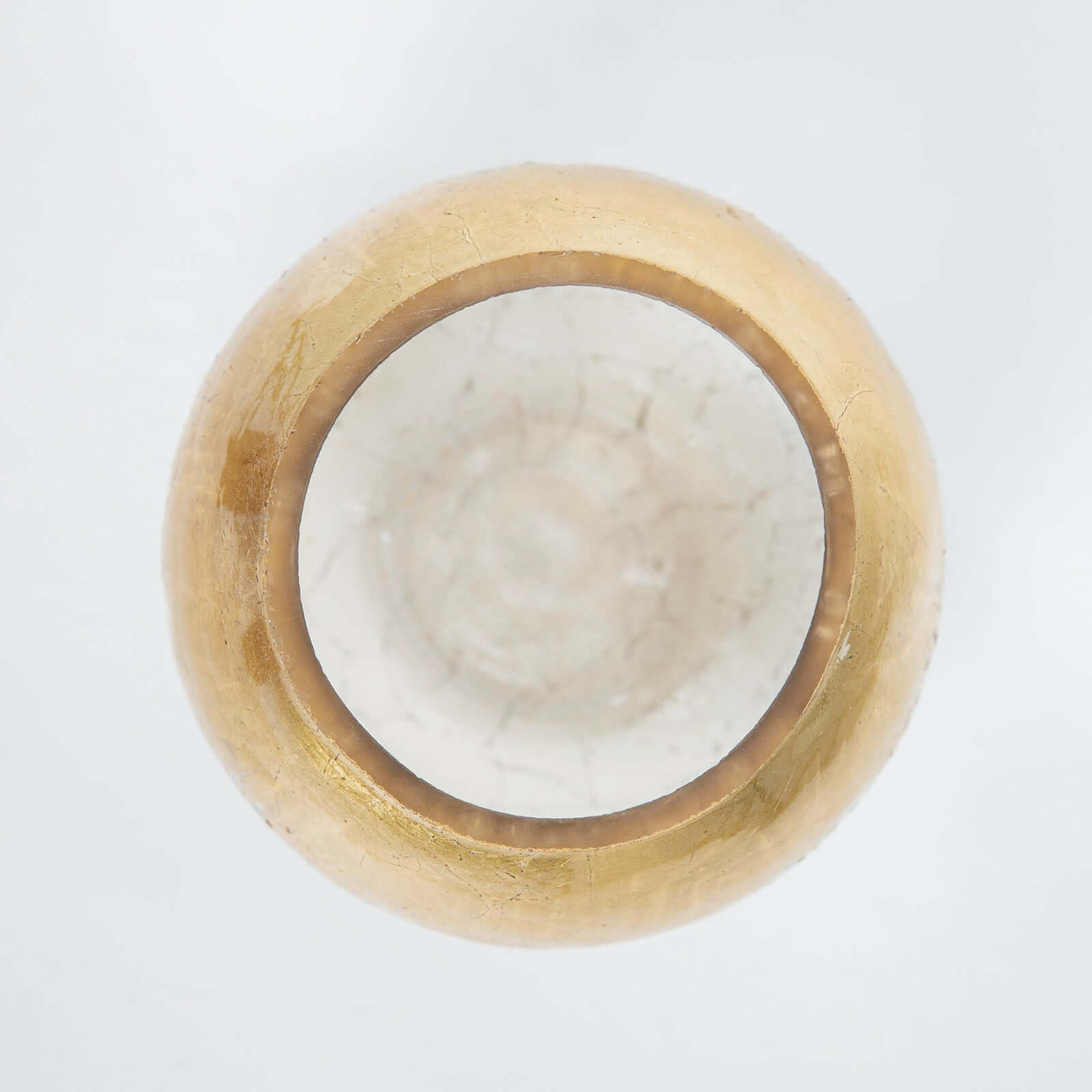 Glass Bud Vase Gold Foiled Crackle Bubble Bowl - Classy Floral Centerpiece for Weddings 4"