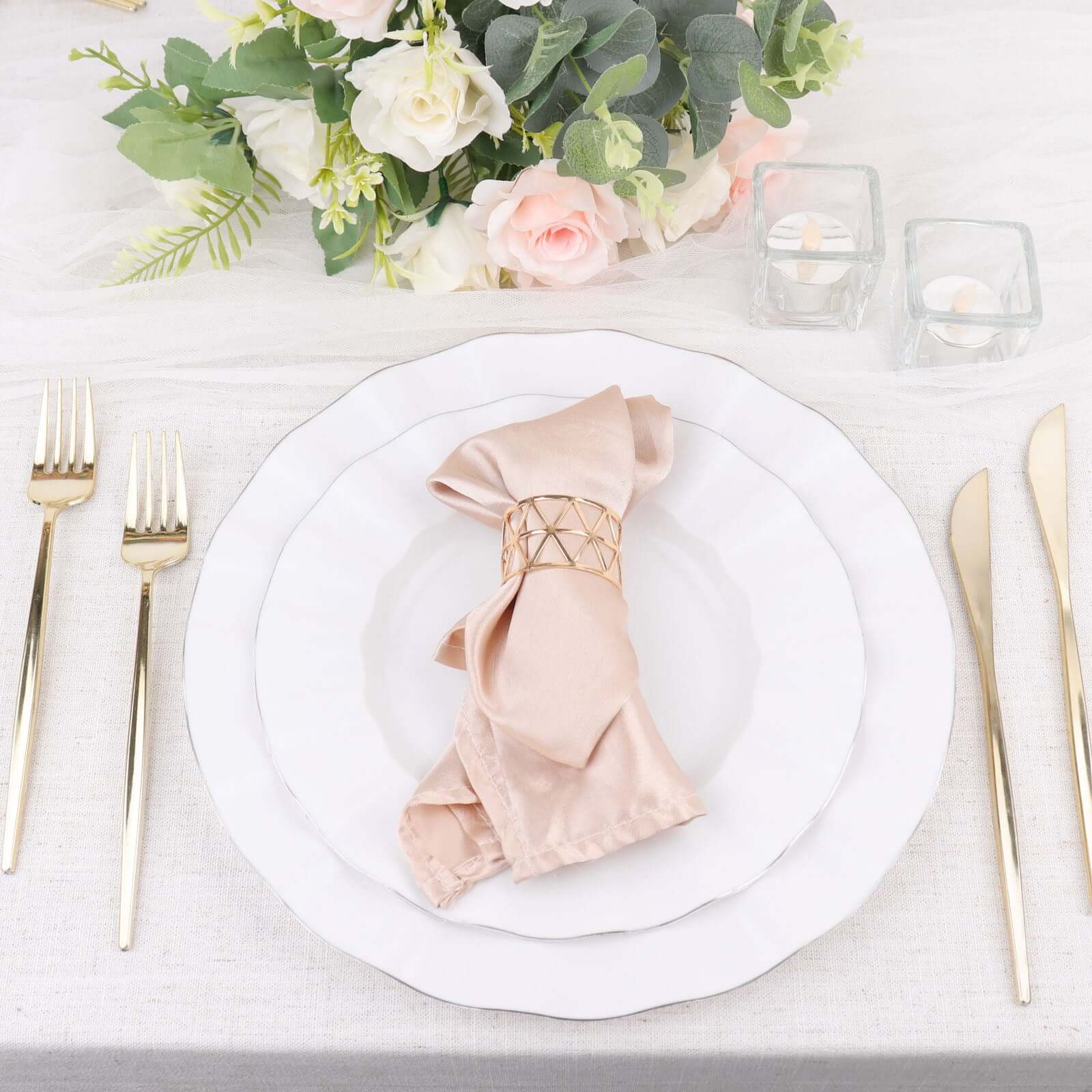 24 Pack 8" Glossy Gold Heavy Duty Plastic Silverware Forks Cutlery, Premium Disposable Sleek Flatware