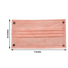 10 Pack 3 Ply Coral Disposable Face Mask Non Woven Mask with Ear Loop - Clearance SALE