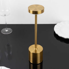 Cordless Table Lamp Modern Metal Gold Design LED Dimmable with Touch Control - Rechargeable Night Light 13"