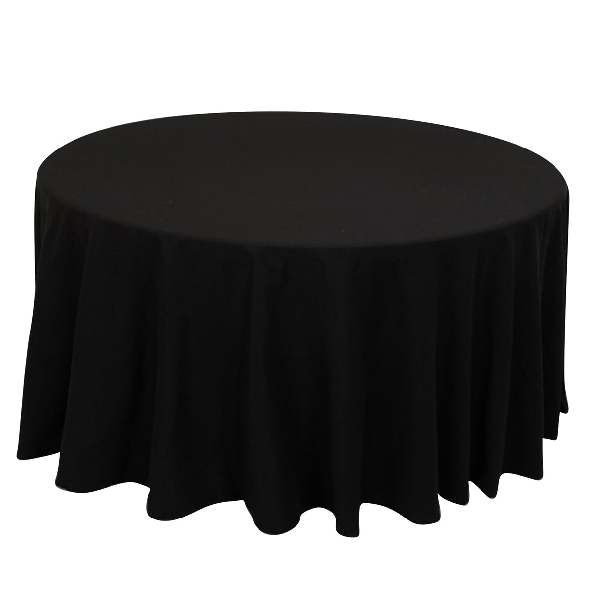 Cotton Blend 120" Round Tablecloth Black - Seamless Wrinkle-Resistant Table Cover