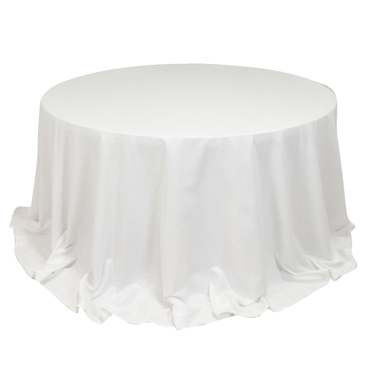 Cotton Blend 132" Round Tablecloth White - Seamless Wrinkle-Resistant Design for Formal Events