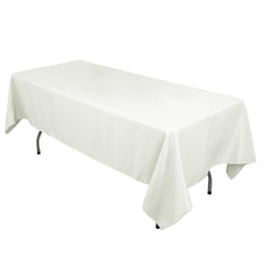 Cotton Blend 60"x102" Rectangle Tablecloth Ivory - Wrinkle-Resistant Table Cover