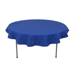 Cotton Blend 70" Round Tablecloth Royal Blue - Wrinkle-Resistant Table Cover
