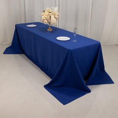 Cotton Blend 90"x156" Rectangle Tablecloth Royal Blue - Seamless Wrinkle-Resistant Table Cover