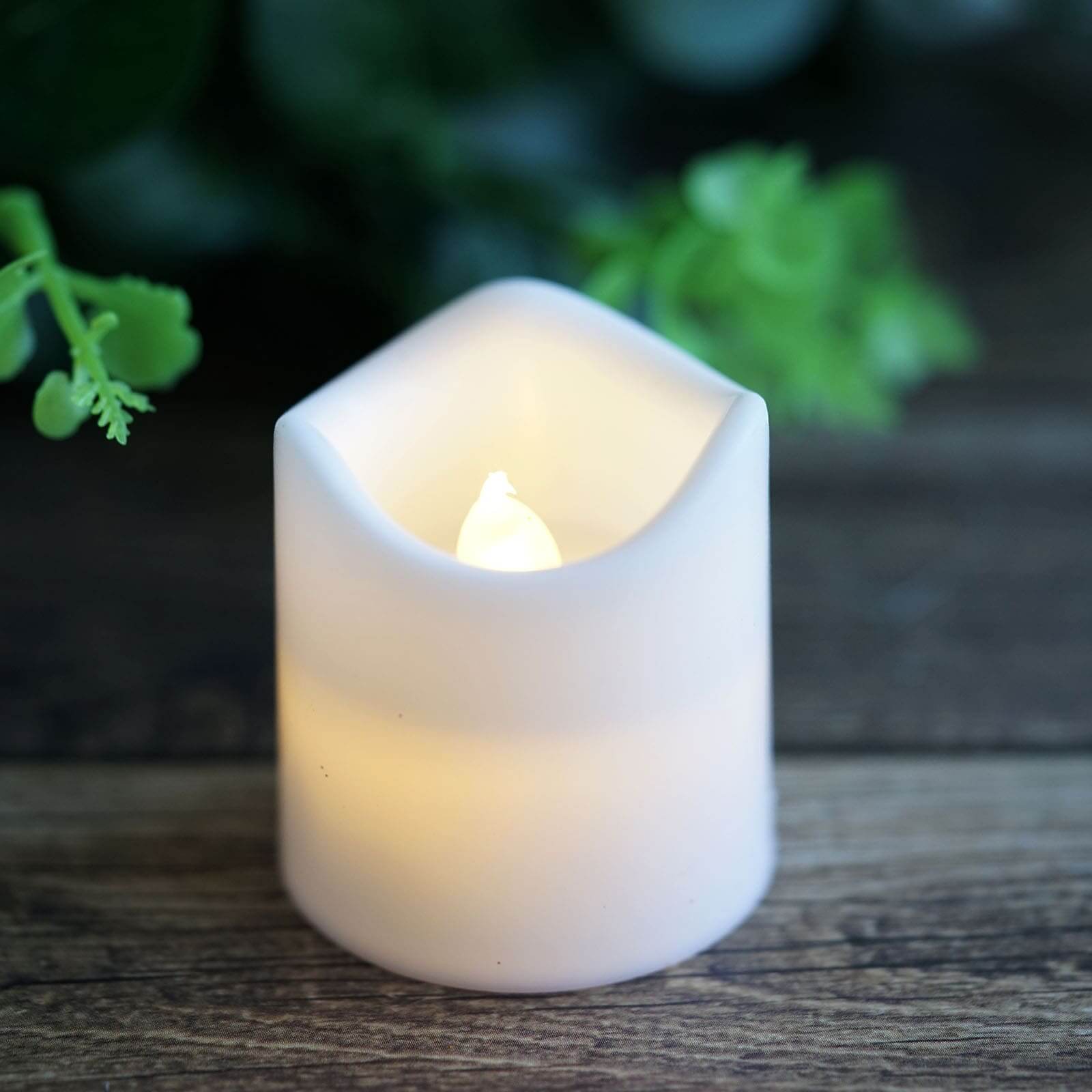 12-Pack LED Votive Candles Classic White Design - Reusable Flameless Battery Operated Lights
