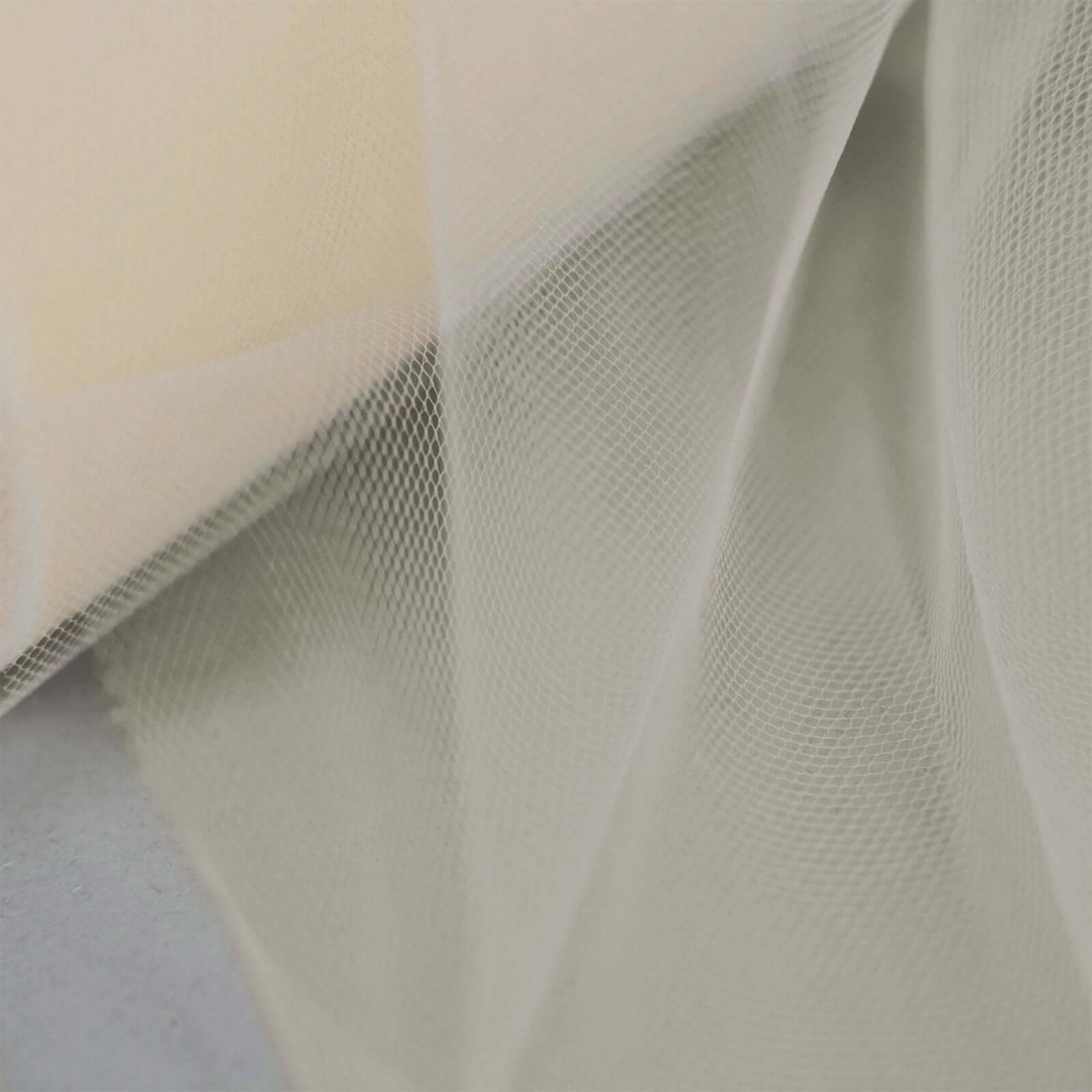 6"x100 Yards Beige Tulle Fabric Bolt, Sheer Fabric Spool Roll For Crafts