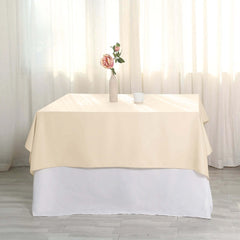 Polyester Square 54"x54" Tablecloth Beige - Wrinkle-Resistant & Durable Table Cover