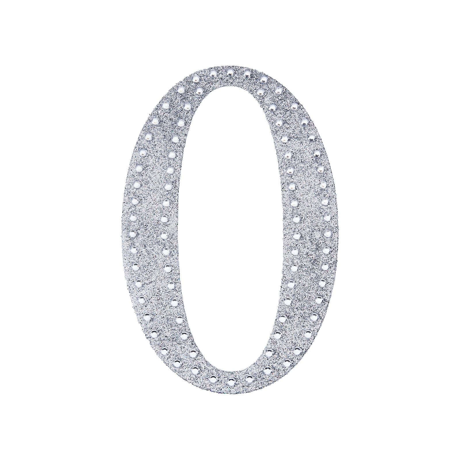 Decorative Rhinestone Alphabet "O" Letter Stickers, Glitter Adhesive Craft Letters Silver DIY Sparkle Embellishments 4"