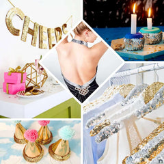 1"x10 Yards Metallic Silver Sequin Stretch Fabric Ribbon, Elastic Lace Trim, Shiny Glitter Craft Fabric